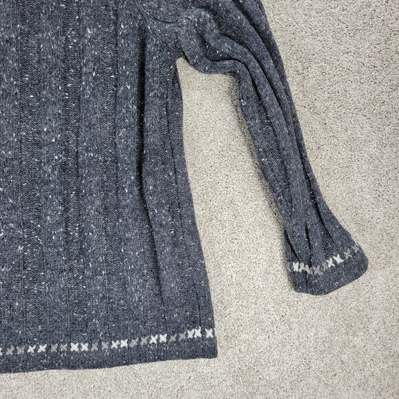 Woolrich Ribbed Onyx Heather Sweater Womens 2XL Gray Wool Blend 1/4 Zip Pullover - Picture 11 of 16